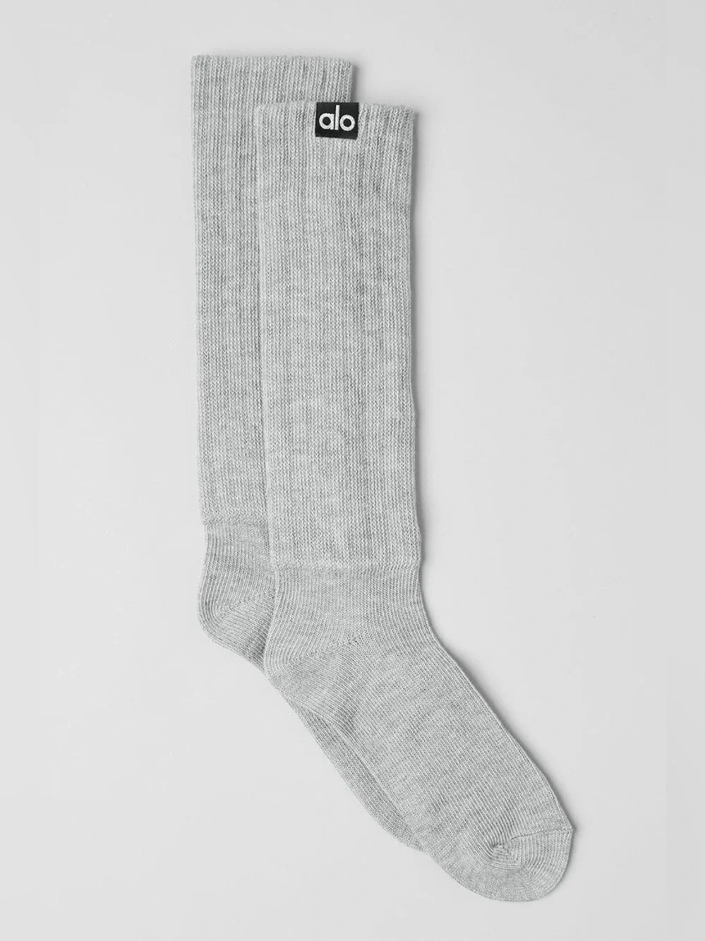 NWT Alo Yoga Unisex Scruch Sock Athletic Heather Grey/White